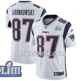 New England Patriots Tröjor Rob Gronkowski 87 Nike Vit 2019 Super Bowl LIII - Herr